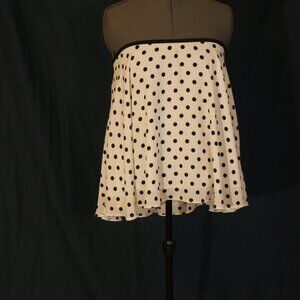 Black and white polka dot shirt strapless